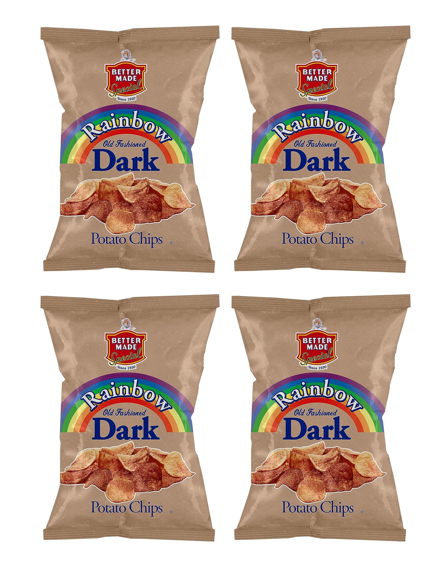 Better Made Potato Chips - Crispy, Crunchy Snacks - 4 x 7.5-10oz Bags - Gluten Free - Choose Your Flavor!