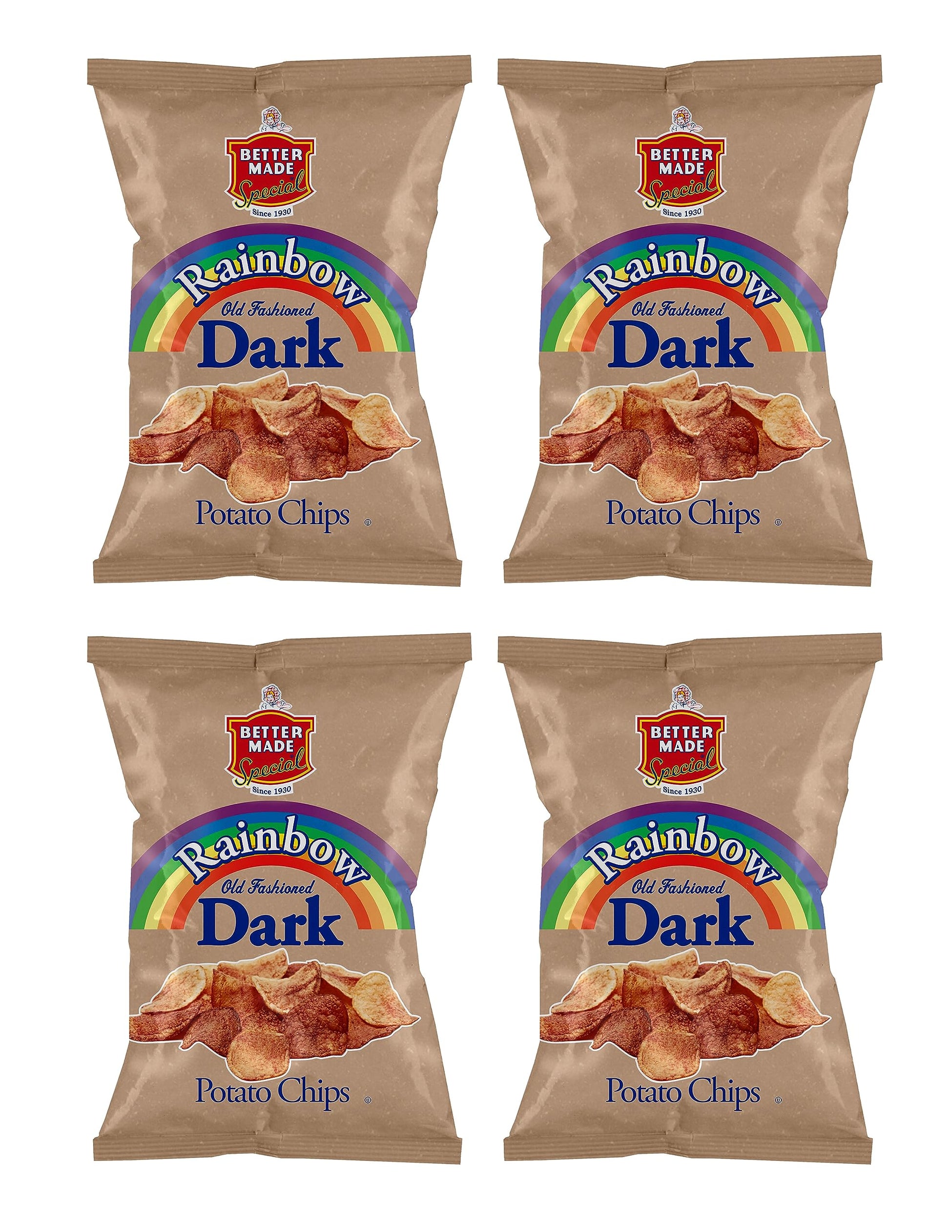 Better Made Potato Chips - Crispy, Crunchy Snacks - 4 x 7.5-10oz Bags - Gluten Free - Choose Your Flavor!