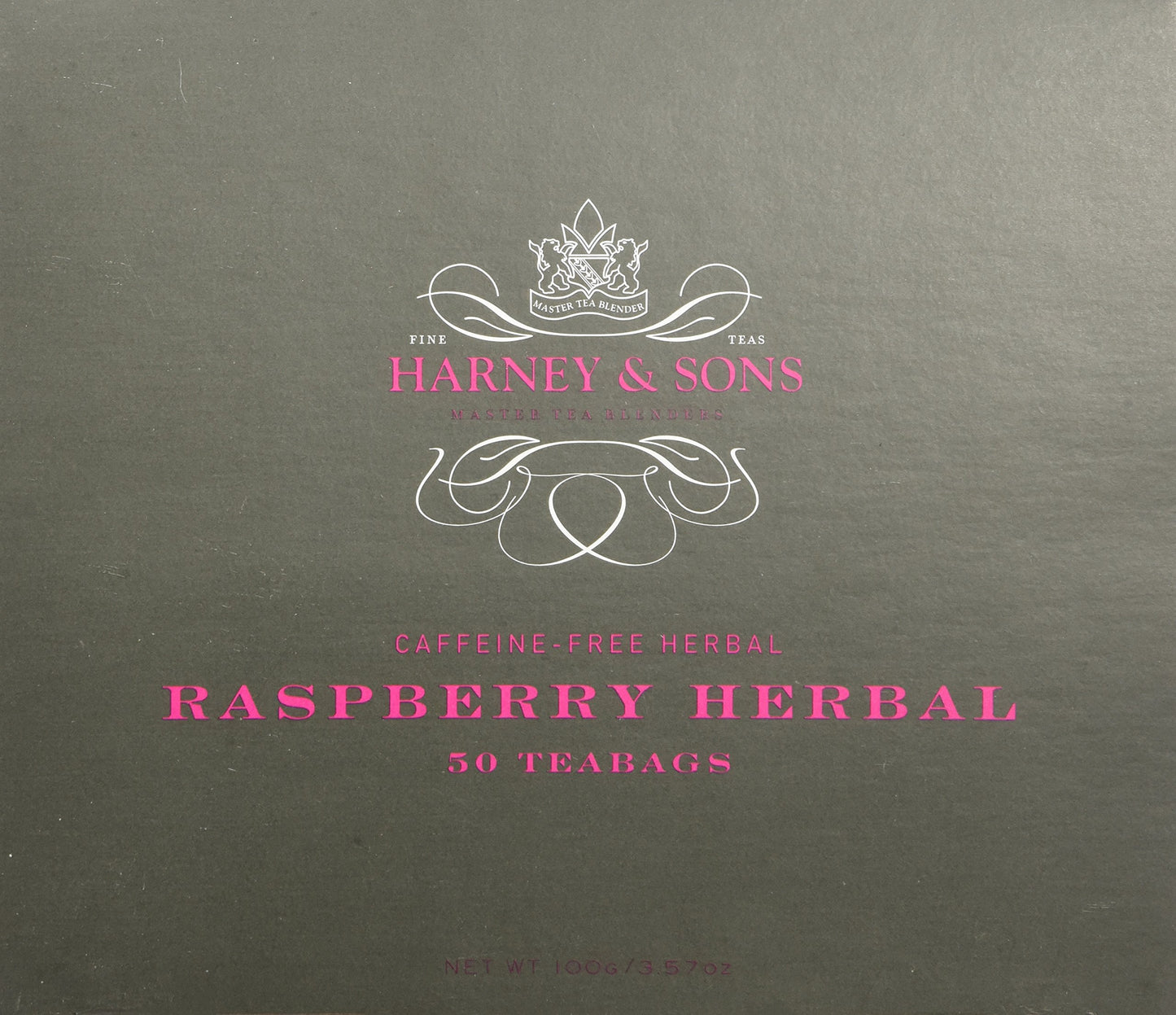 Harney & Sons Herbal Tea - Raspberry, Caffeine-Free, 50 Tea Bags, Red, Model 16122