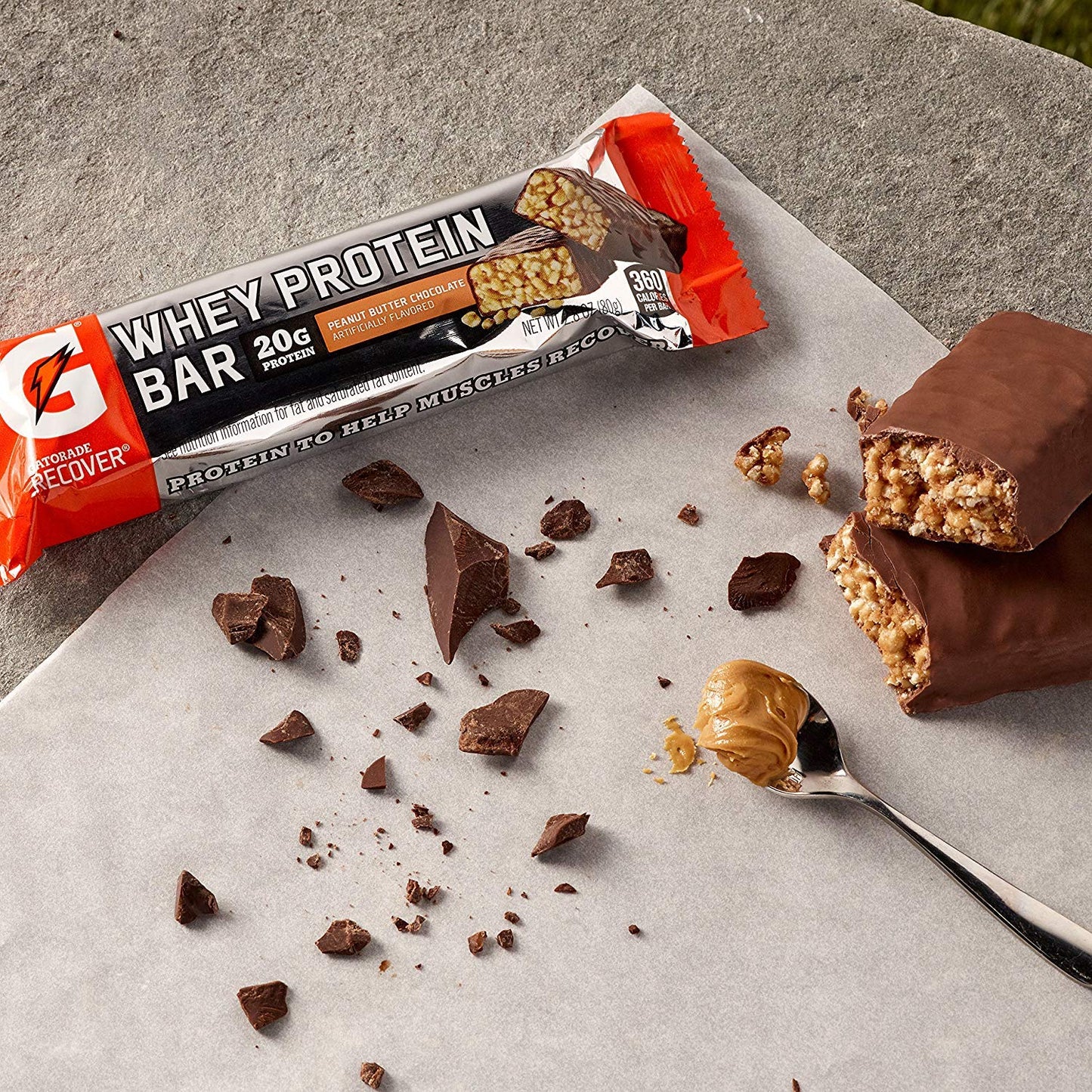 Gatorade Whey Protein Bars, Peanut Butter Chocolate, 6 Count, 2.8 Oz