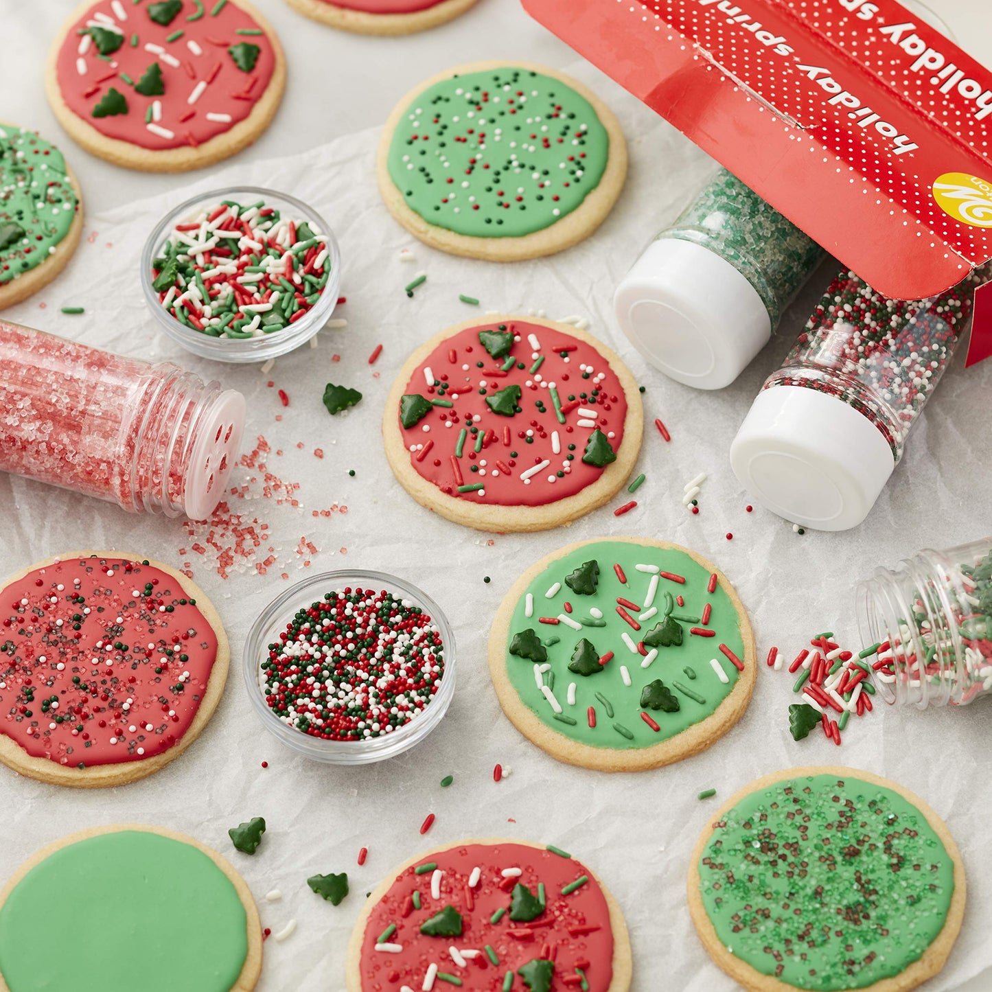 Wilton Traditional Mix Holiday Sprinkles Mega Set Of 4, 19.3 Oz, Red, Green And White