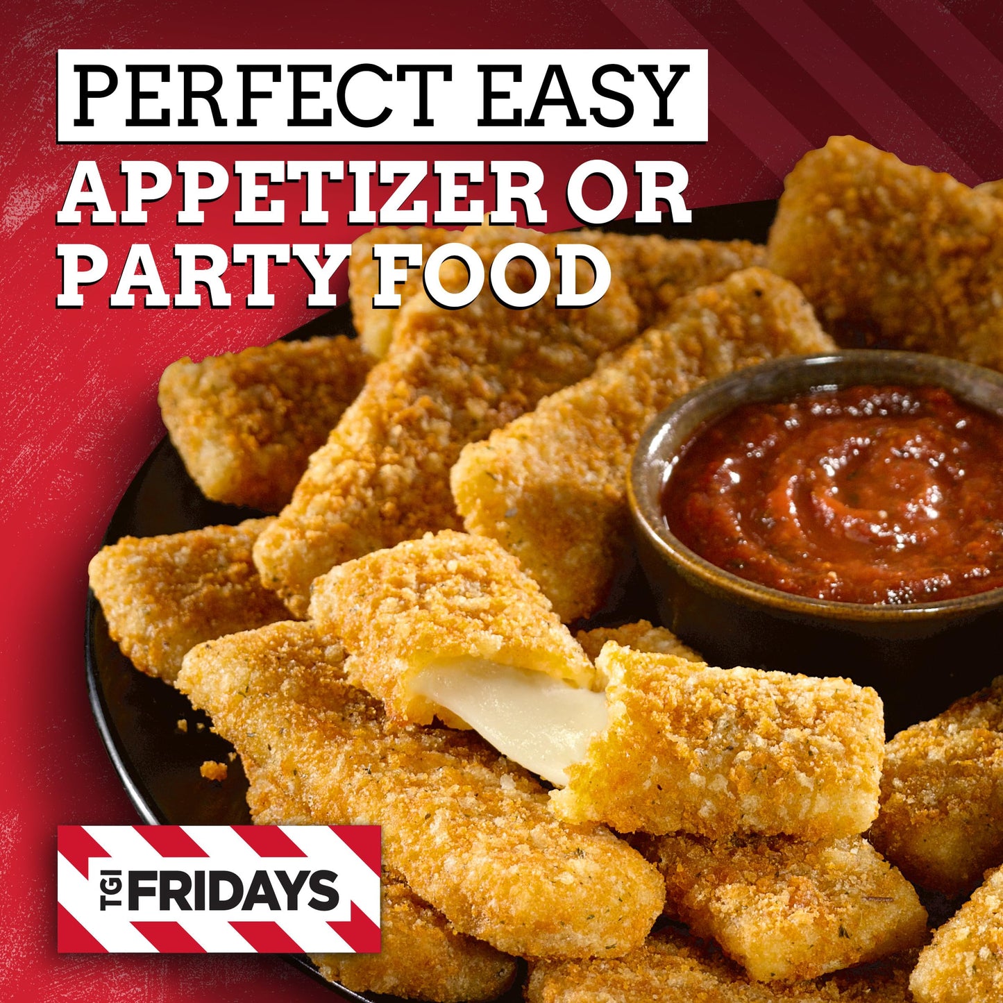 TGI Fridays Mozzarella Sticks Frozen Snacks with Marinara Sauce, 17.4 oz Box
