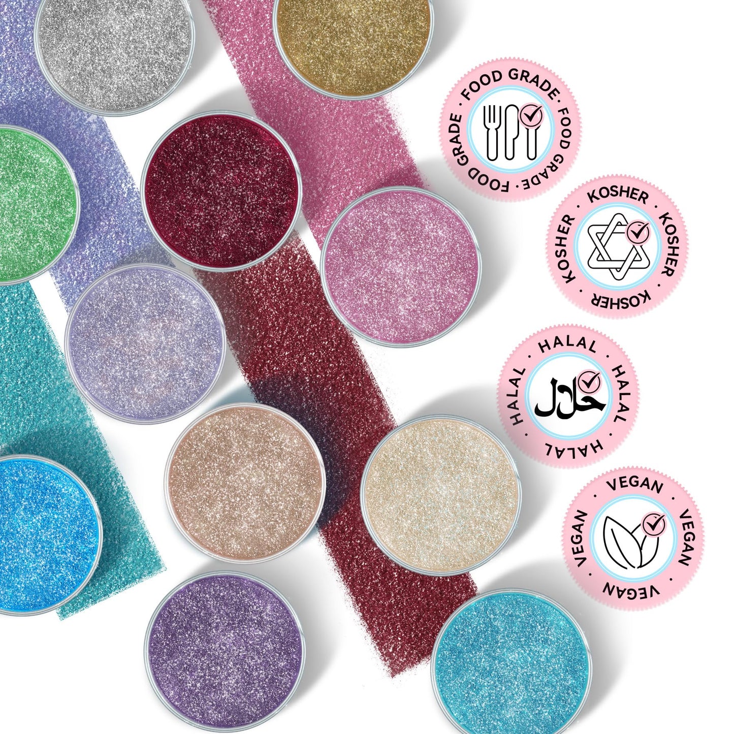 (10G) Rose Gold Edible Glitter For Cocktails, Drinks, Cakes - Girls Pink Luster Dust Edible Bulk - 100% Food Safe Cake Glitter D