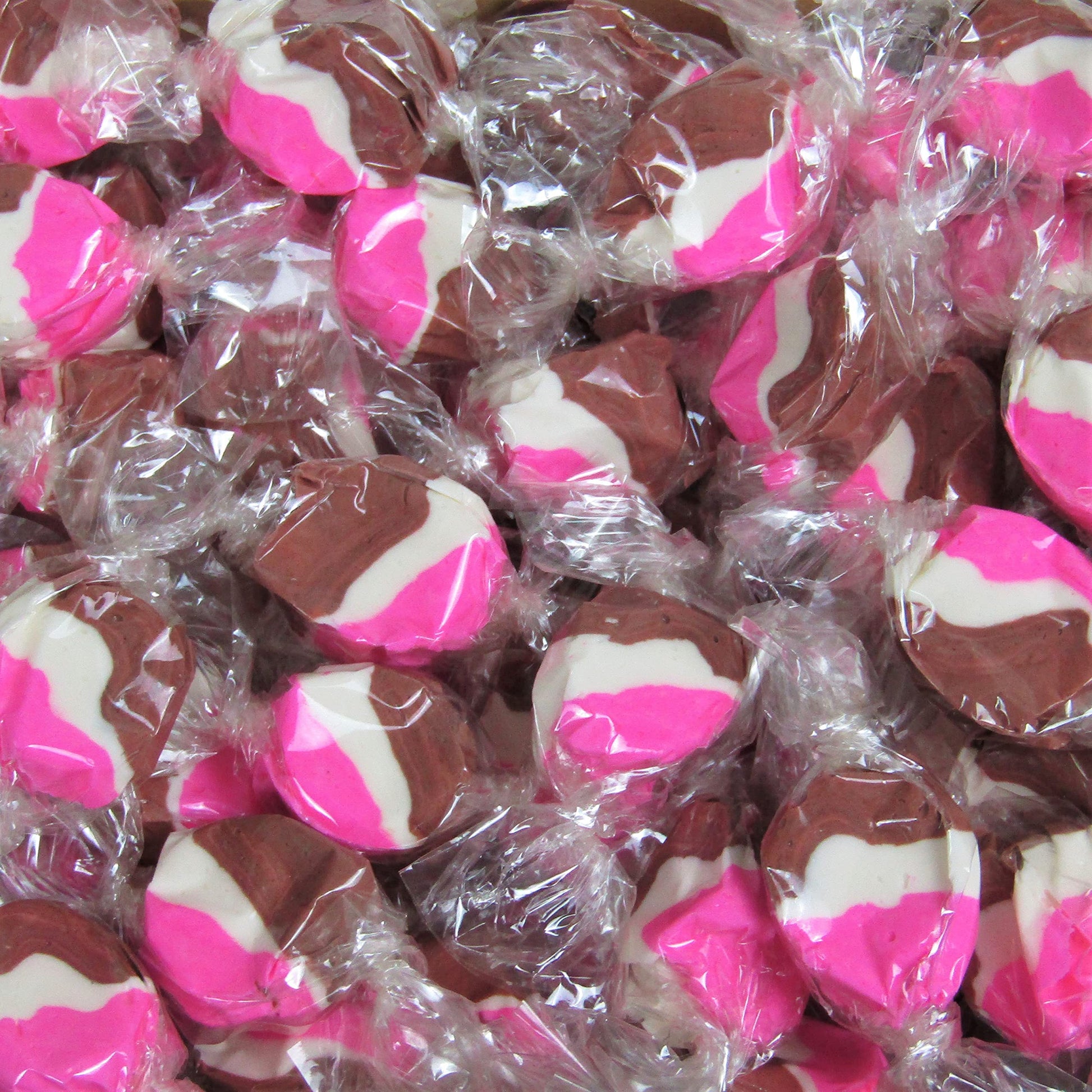 Neapolitan Ice Cream Taffy Chews by It's Delish,2 lbs Bulk Bag - Individually Wrapped Gourmet Soft Fluff Taffy - Great Candy for