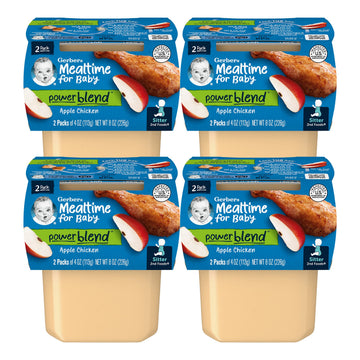 Gerber 2nd Foods Mealtime for Baby PowerBlend Baby Food Tubs, Apple Chicken, 2-4 Ounce Tubs Per Pack (Pack of 4)