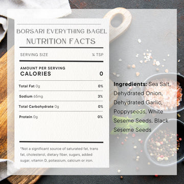 Borsari Everything Bagel Seasoning - Gourmet Bagel Seasoning With Sea Salt And Poppy Seeds - Gluten Free And Keto Friendly Spice
