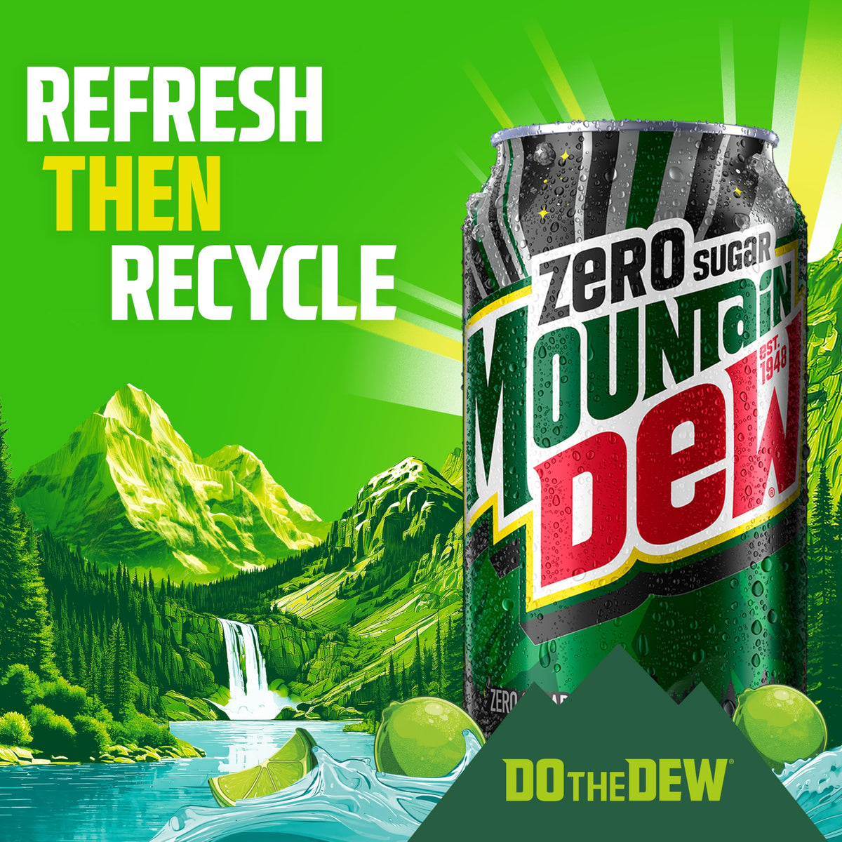 Mountain Dew Zero Sugar Soda, 12oz Cans (12 Pack)