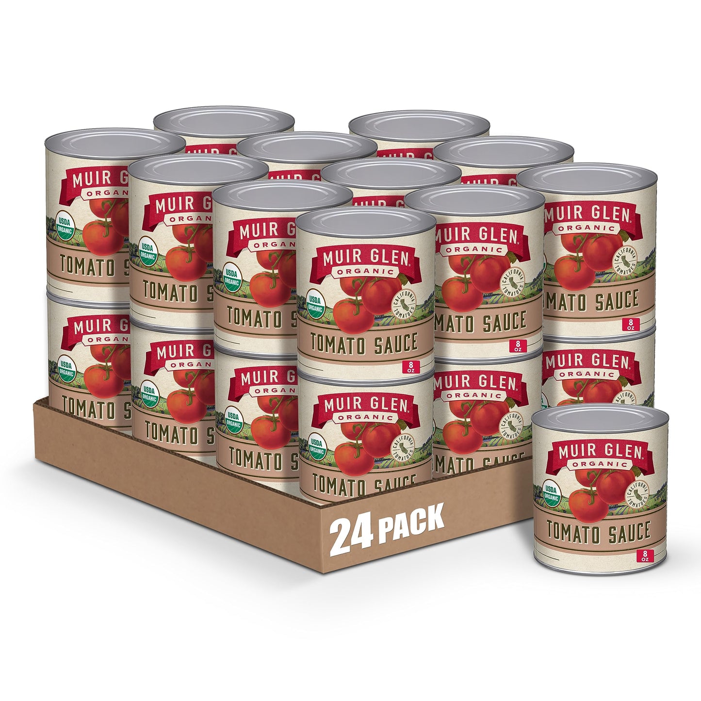 Muir Glen Vine Sweetened Organic Tomato Sauce, 8 oz (Pack of 24)