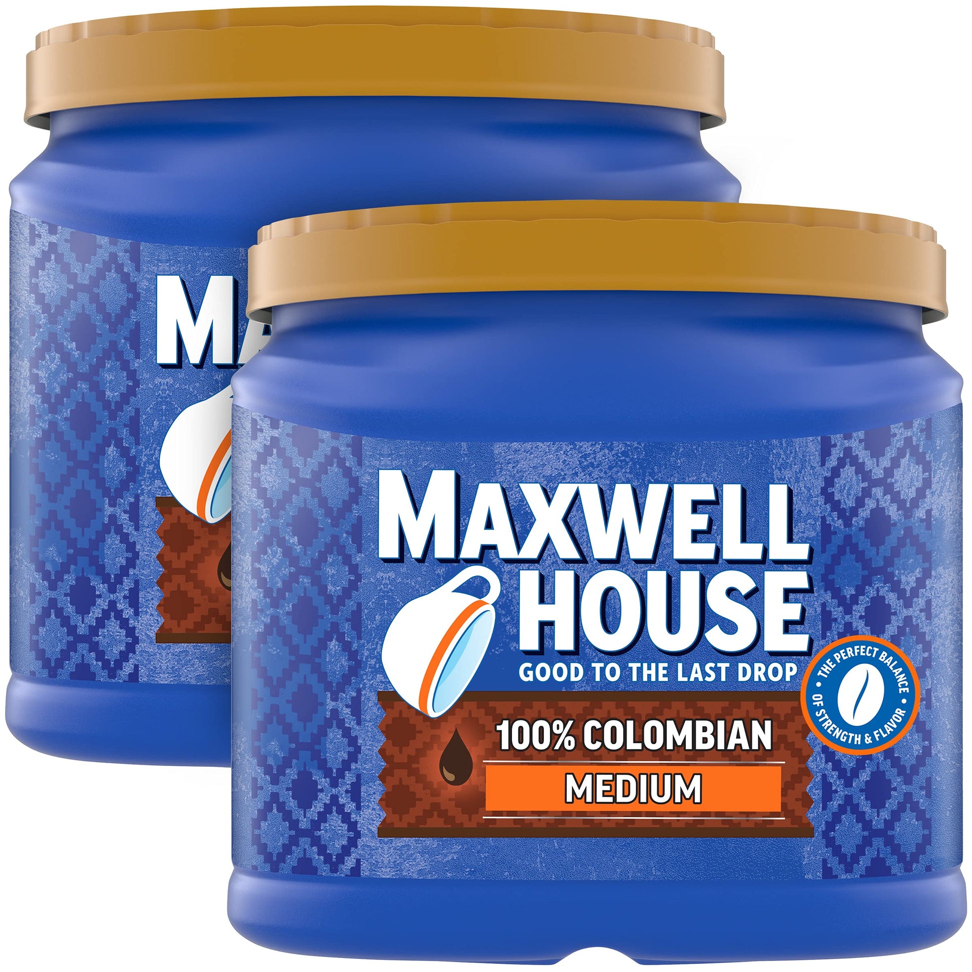 MAXWELL HOUSE Colombian Medium Roast Ground Coffee, 24.5 Ounce (Pack of 2)