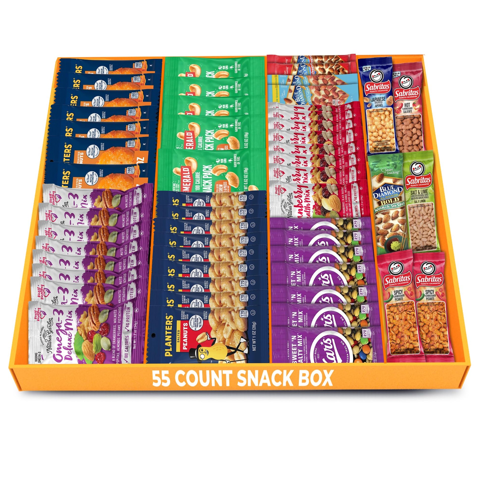 Healthy Nuts & Trail Mix Variety Snack Box | 55 Count | Bulk Office Snacks, Birthday Gift, College Care Package, School, Parties