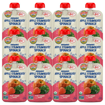 Earth'S Best Organic Apple Strawberry Spinach Pouch, 3.5 Oz (Pack Of 12)