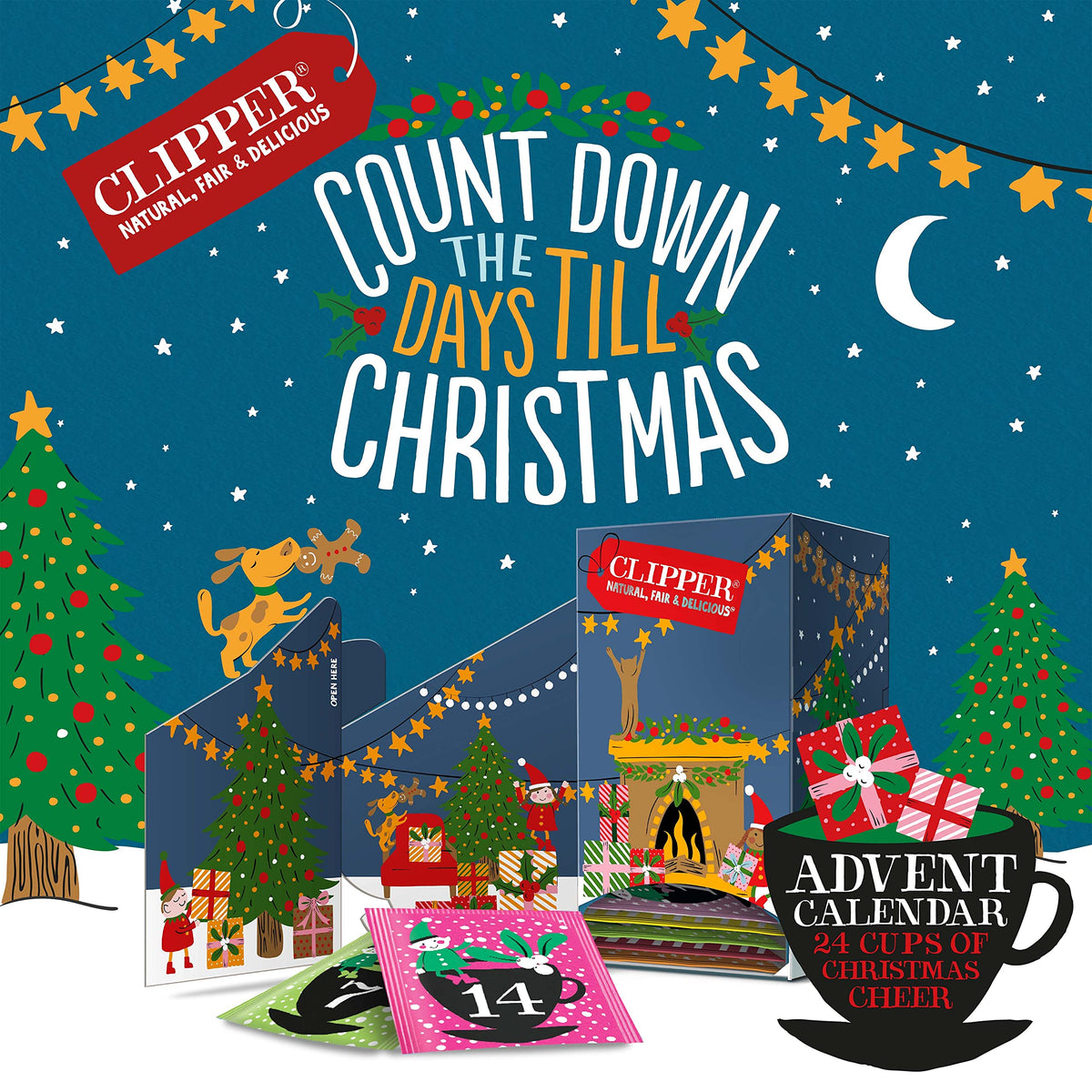 Clipper Tea, Christmas Advent Holiday Tea Calendar, 12 Natural Organic Flavors, Fairtrade, Organic & Plant-Based, British Tea, 1