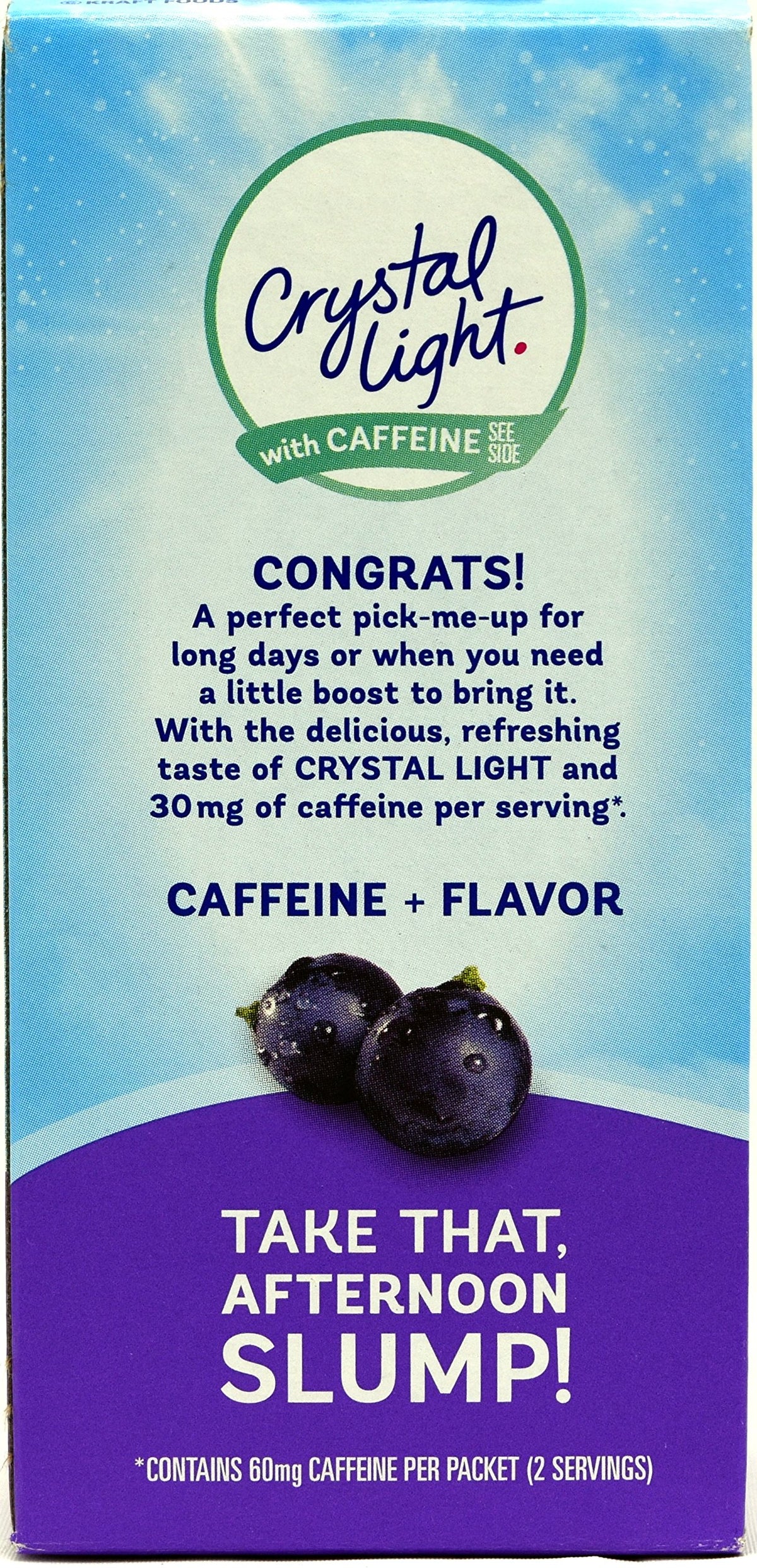 Crystal Light On The Go G  Drink Mix with Caffeine, 1.1 oz, 10 Packets, Pack of 5