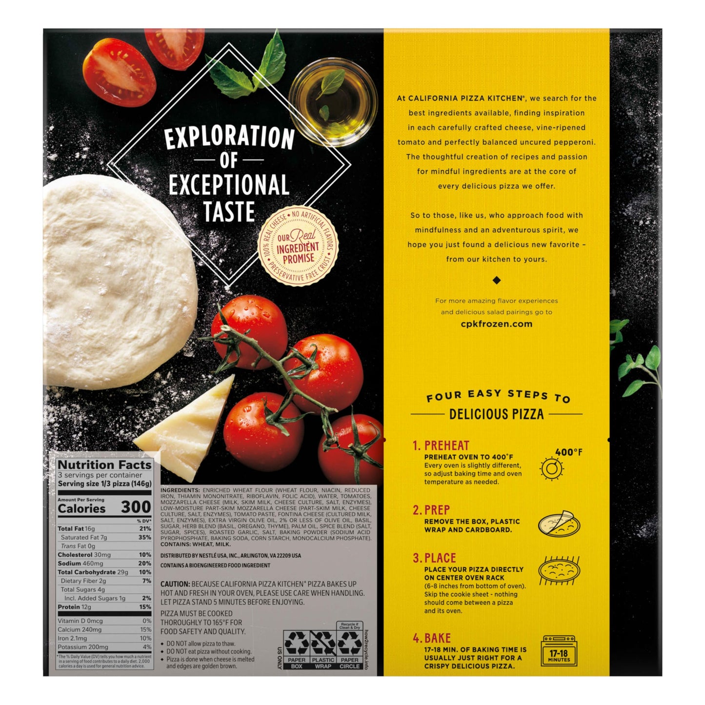 California Pizza Kitchen Margherita Pizza, Crispy Thin Crust Pizza 15.5 Oz 100% Real Pizza Cheese, No artificial Flavors, Mozzar