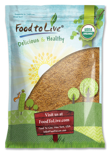 Food to Live Organic Golden Flax Seeds - Non-GMO, Kosher, Vegan - 12 Pound (Pack of 1)
