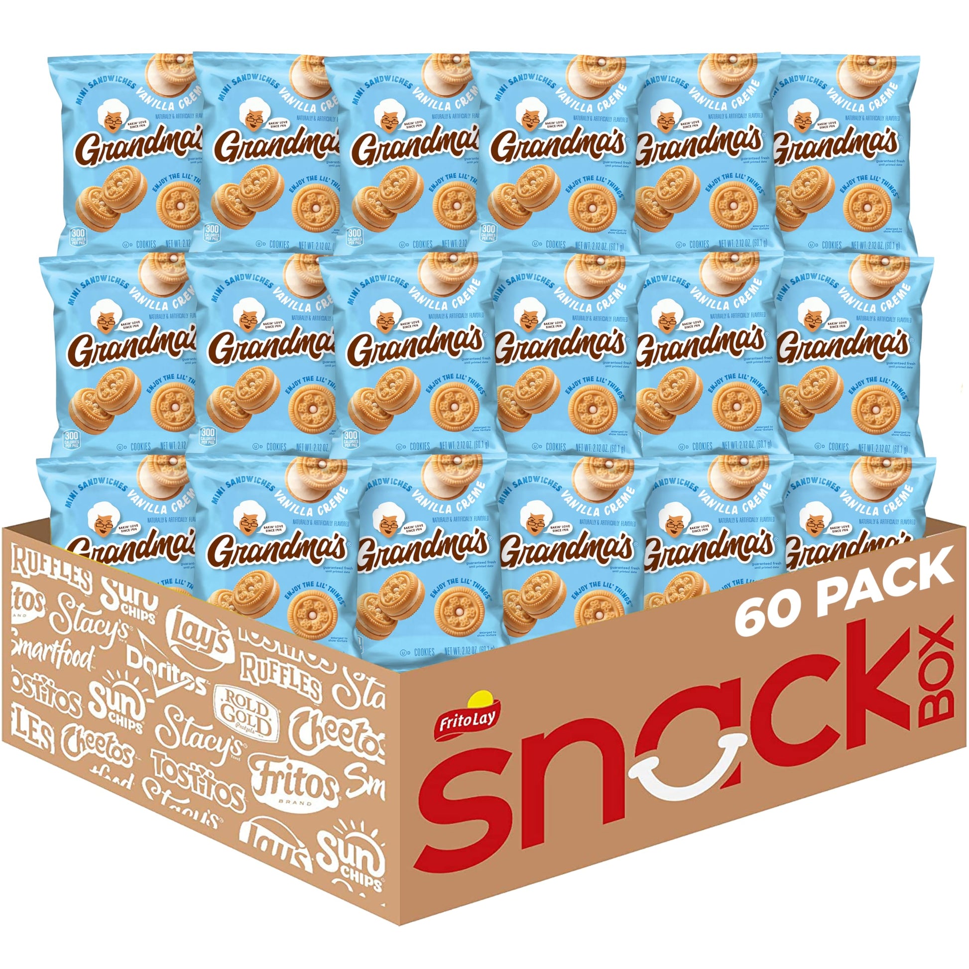 Grandma'S Cookies, Mini Sandwich Crmes Vanilla, 2.12 Ounce (Pack Of 60)