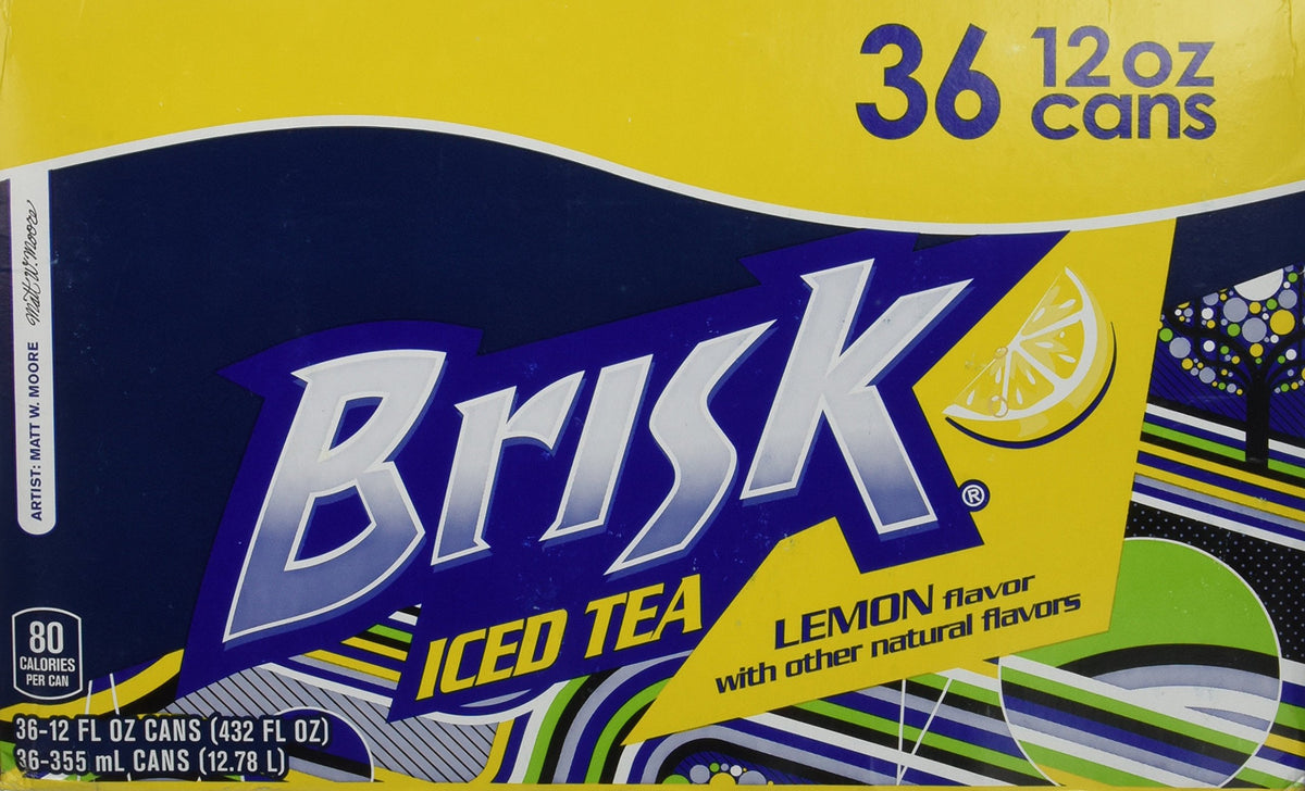 Lipton Brisk Lemon Iced Tea Cans, 12 Fluid Ounce (Pack Of 36)