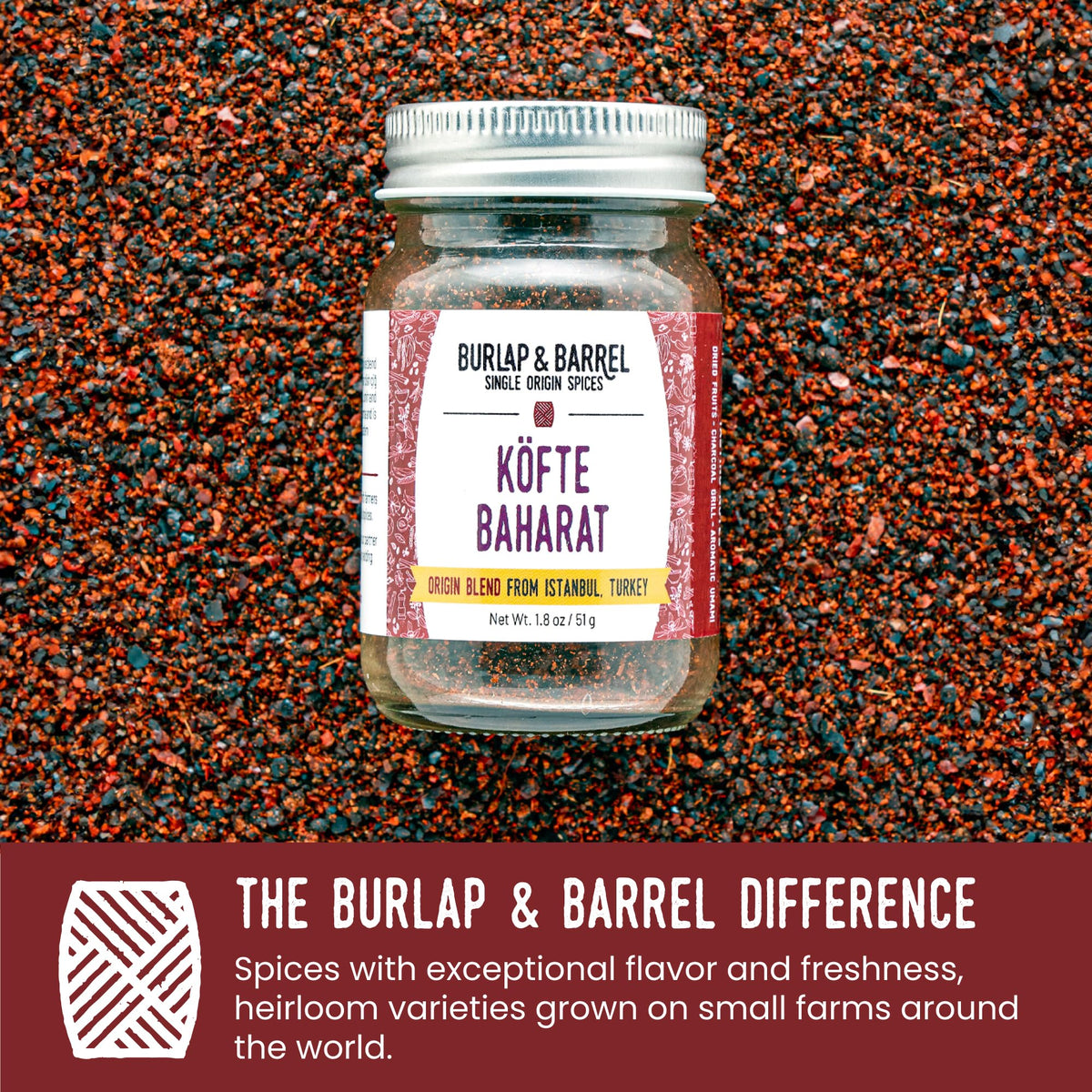 Burlap & Barrel Köfte Baharat Grilling Blend Spice - 1.8 oz Glass Jar