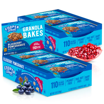Cooper Street - Chewy Granola Bakes, Blueberry Pomegranate Oatmeal Cookies, Alternative To Granola Bars & Fruit And Vegetable Bars, No Nuts, Dairy, Soy & Artificial Ingredients, 12Ct Economy 2 Packs