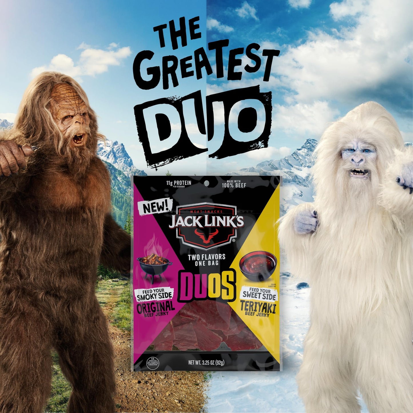 Jack Link'S Duos Original And Teriyaki Beef Jerky, Shareable Under 100 Calories Snack Packs With 11G Of Protein, Feed Your Beast