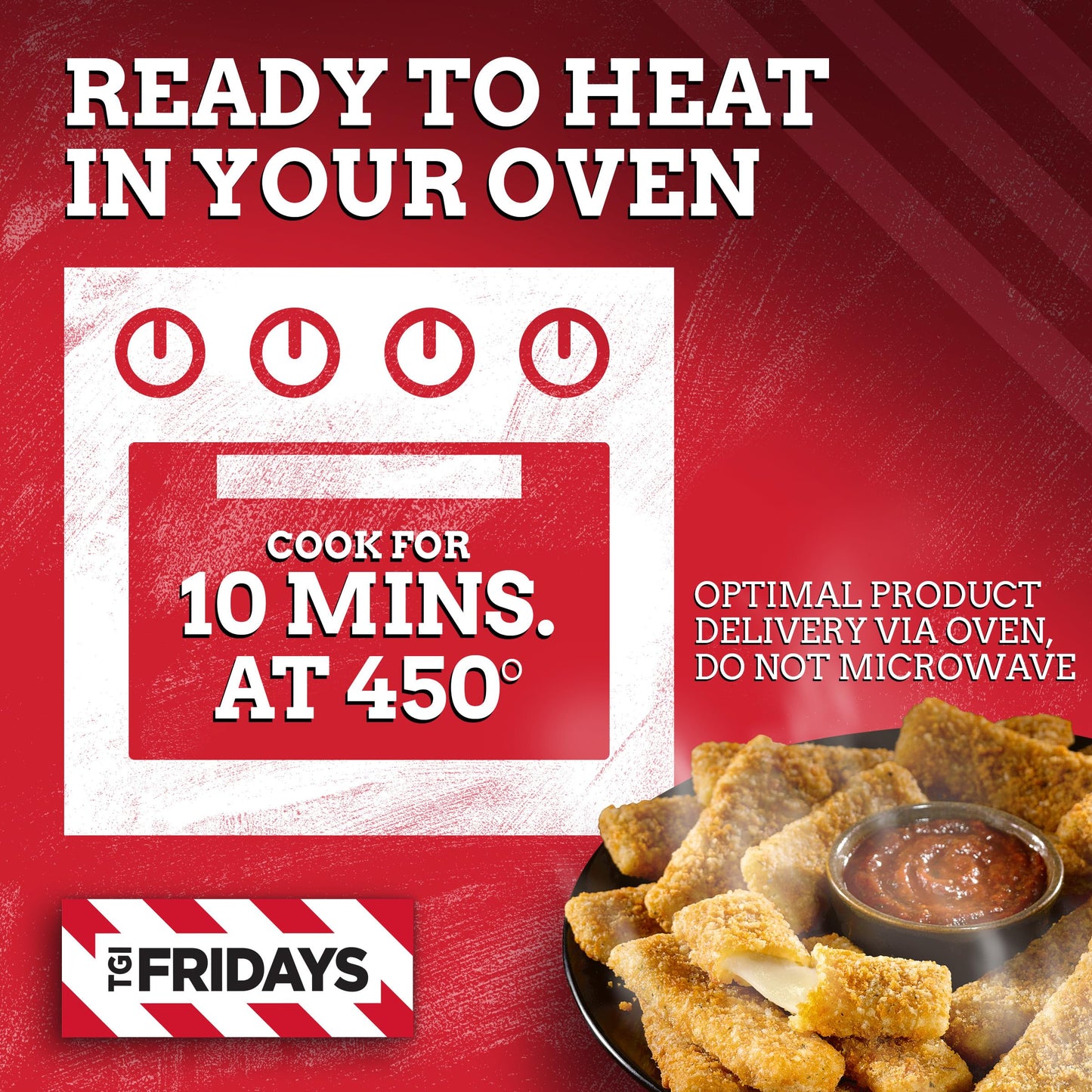 TGI Fridays Mozzarella Sticks Frozen Snacks with Marinara Sauce, 17.4 oz Box