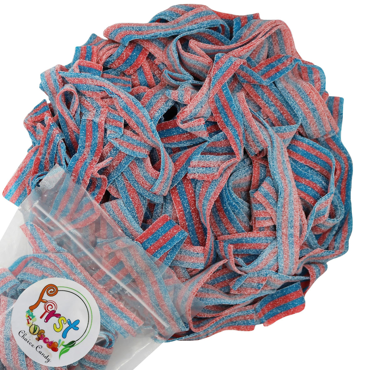 Variety Color Sour Gummy Belts (Blazpberry Red & Blue Raspberry, 6.6 LB)