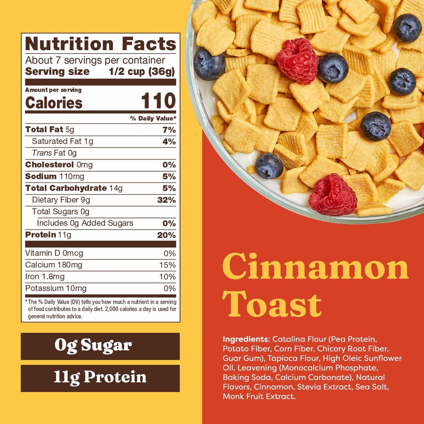 Catalina Crunch Cinnamon Toast Cereal | Low Carb, Sugar Free, Gluten Free | Vegan, Plant Based Protein | Breakfast Protein Cerea