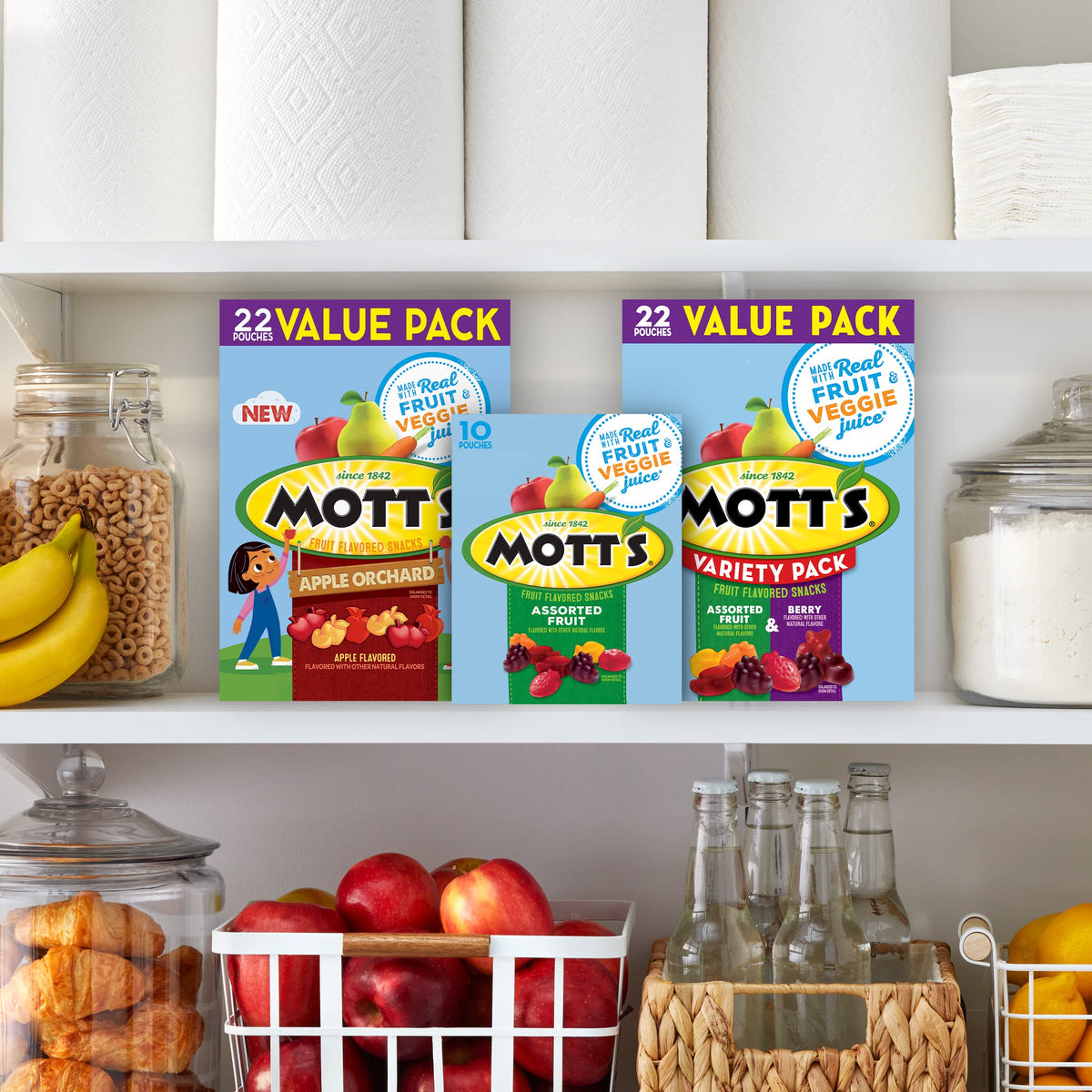 Motts Fruit Flavored Snacks, Apple Orchard, Gluten Free, 40 ct (Pack of 5)