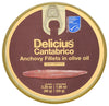Delicius, Fillets Anchovy Cantabrian Sea In Olive Oil MSC, 3.2 Ounce