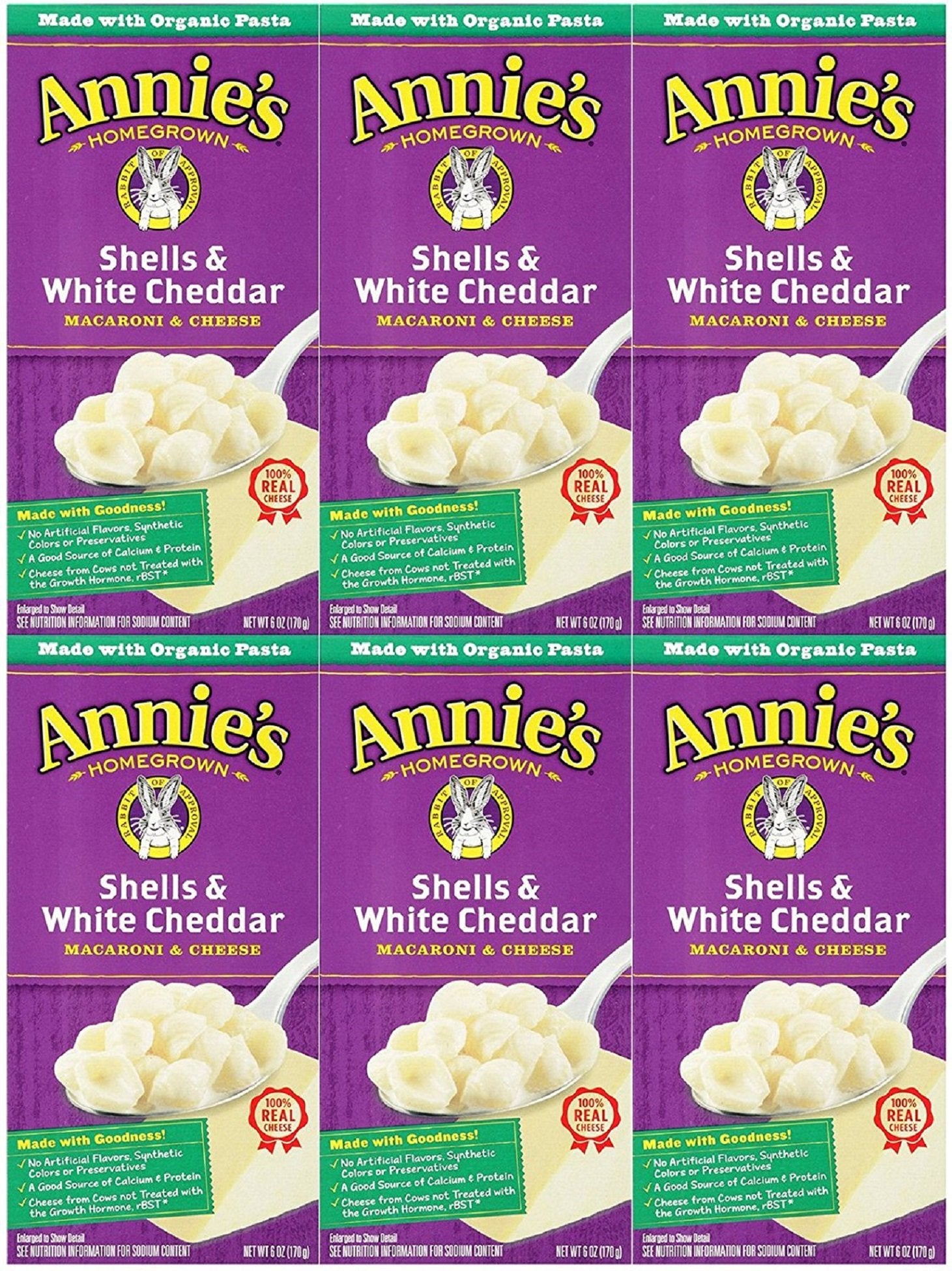 Macaroni & Cheese, Shells & White Cheddar, 6 Oz (170 G), Annie'S Homegrown