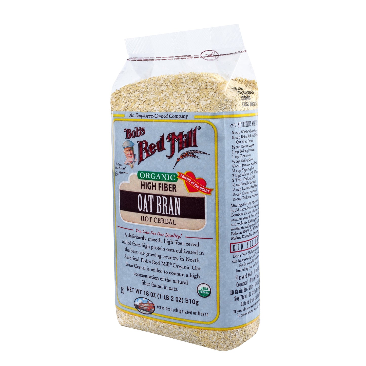 Bob's Red Mill, Oat Bran Cereal, Organic, 18 Oz
