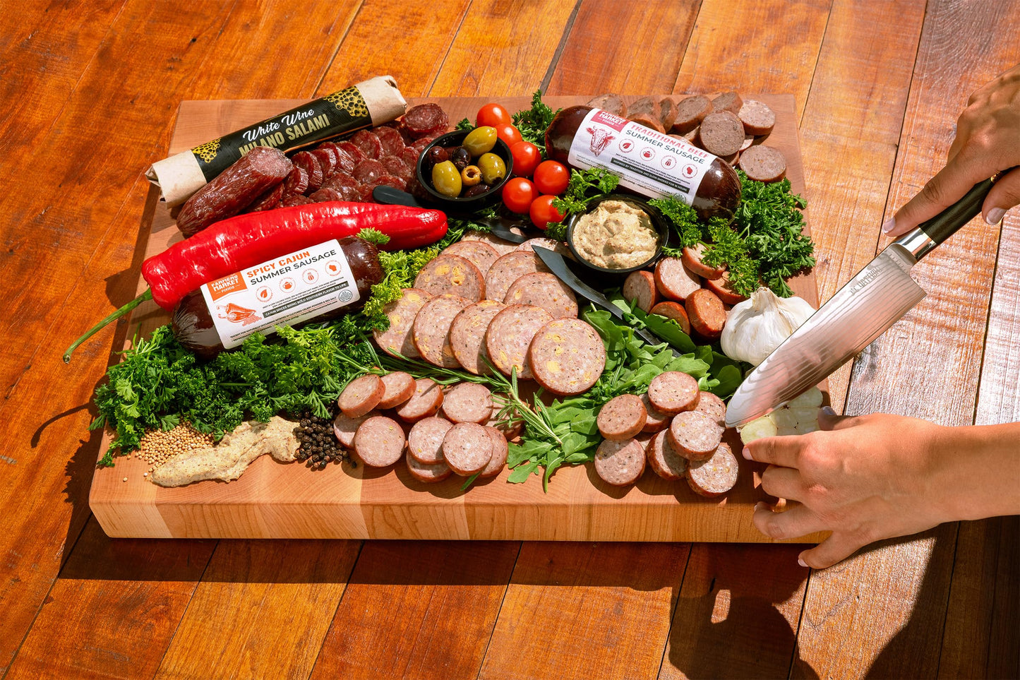 Deli Direct Beef and Pork Summer Sausage Roll, Ready to Eat, High Protein, Low Carb, Gluten Free, 12oz (4 Pack)