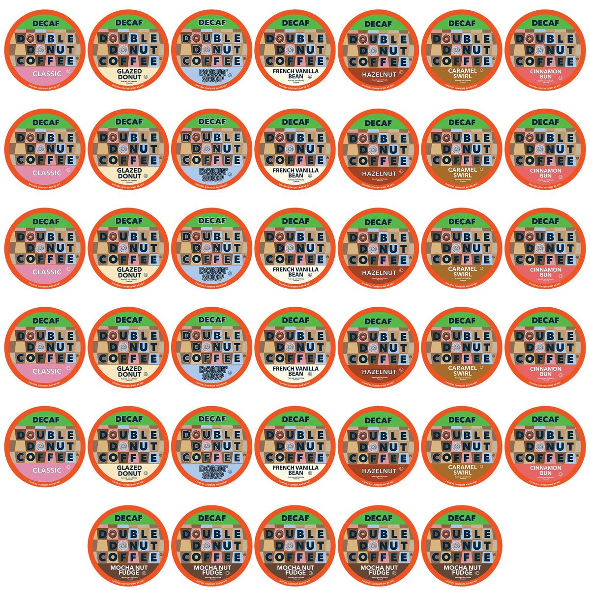 Double Donut Coffee Decaf Flavored Coffee Single Serve Cups For Keurig K Cup Brewer Variety Pack Sampler, 40 Count (Synchkg11512