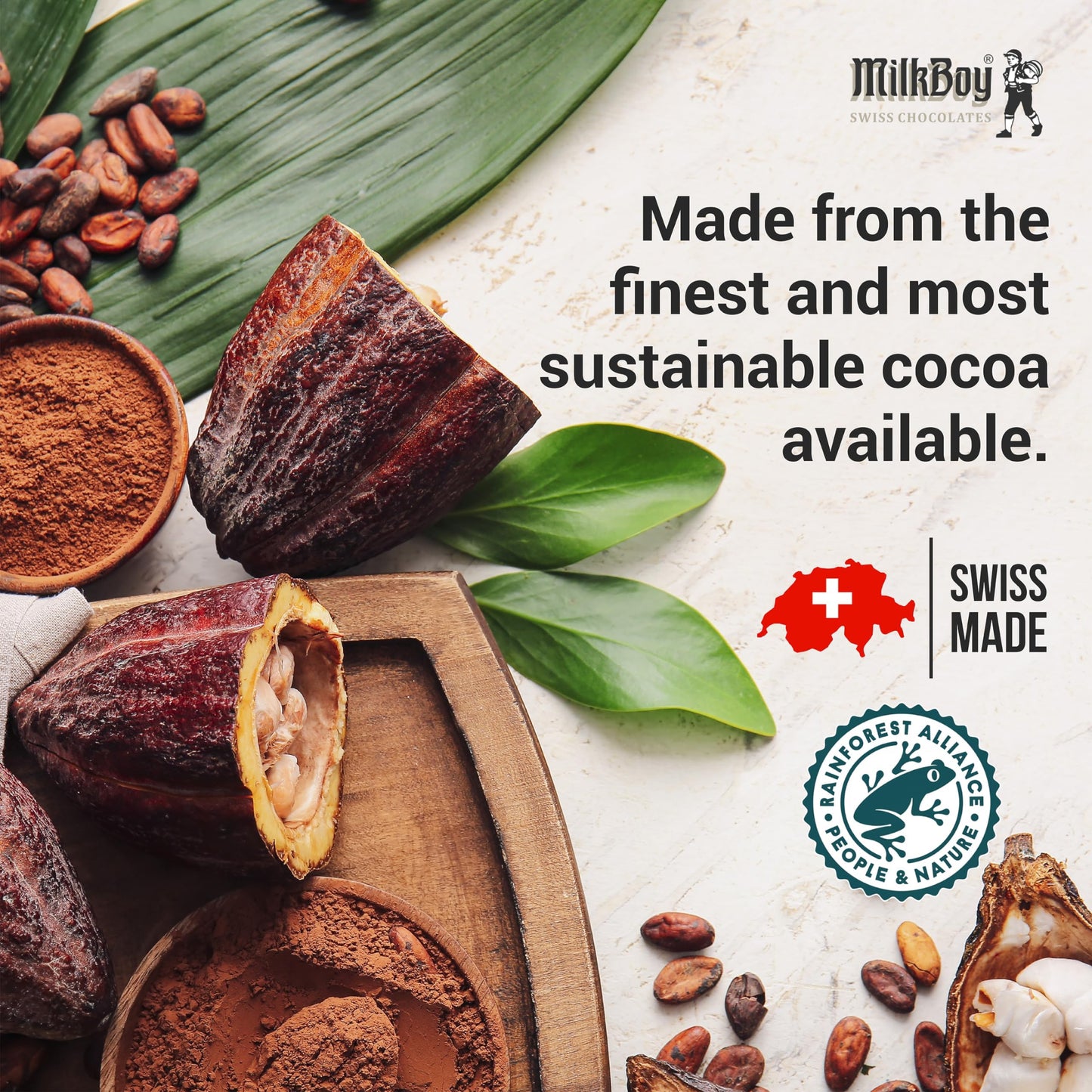 Milkboy Swiss Chocolates - Swiss Alpine Milk Chocolate Bars - Gluten Free - 3 oz Pack of 2 - Brown