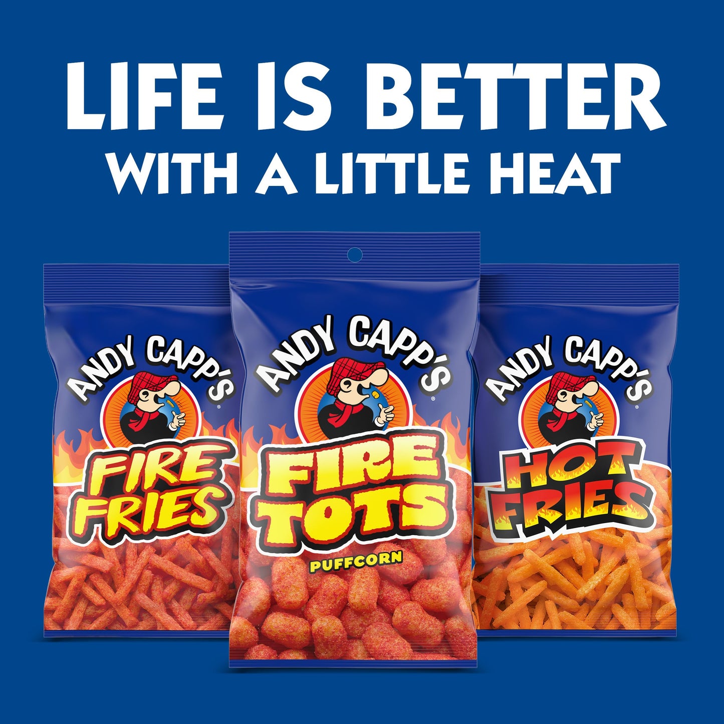 Andy Capps Fire Tots, Puffcorn Snack, 1.5 oz.