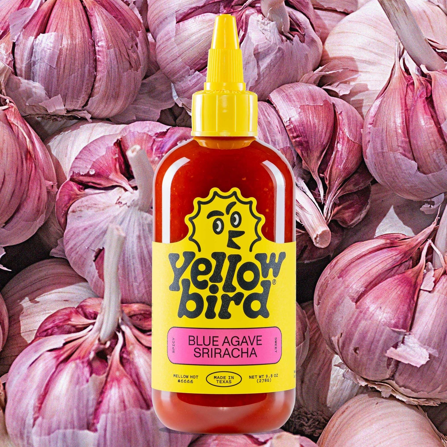 Blue Agave Sriracha Hot Sauce by Yellowbird - Jalapeno garlic and Agave chili Pepper Sauce - Plant-Based gluten Free Non-gMO Hot
