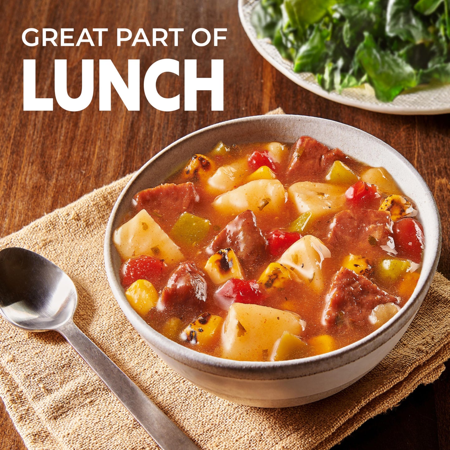 Progresso Pitmaster Hearty Smokehouse Style  Steak and Potatoes with Roasted Vegetables  Gluten Free  Canned Soup  18.5 oz