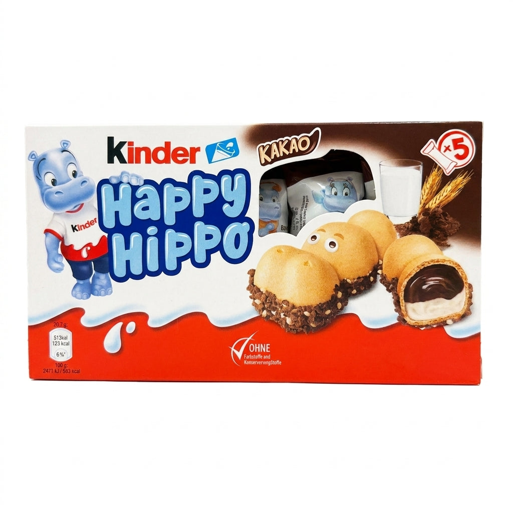 Kinder Happy Hippo Kakao 103.5g (5 Pack) - Chocolate Hazelnut Wafer