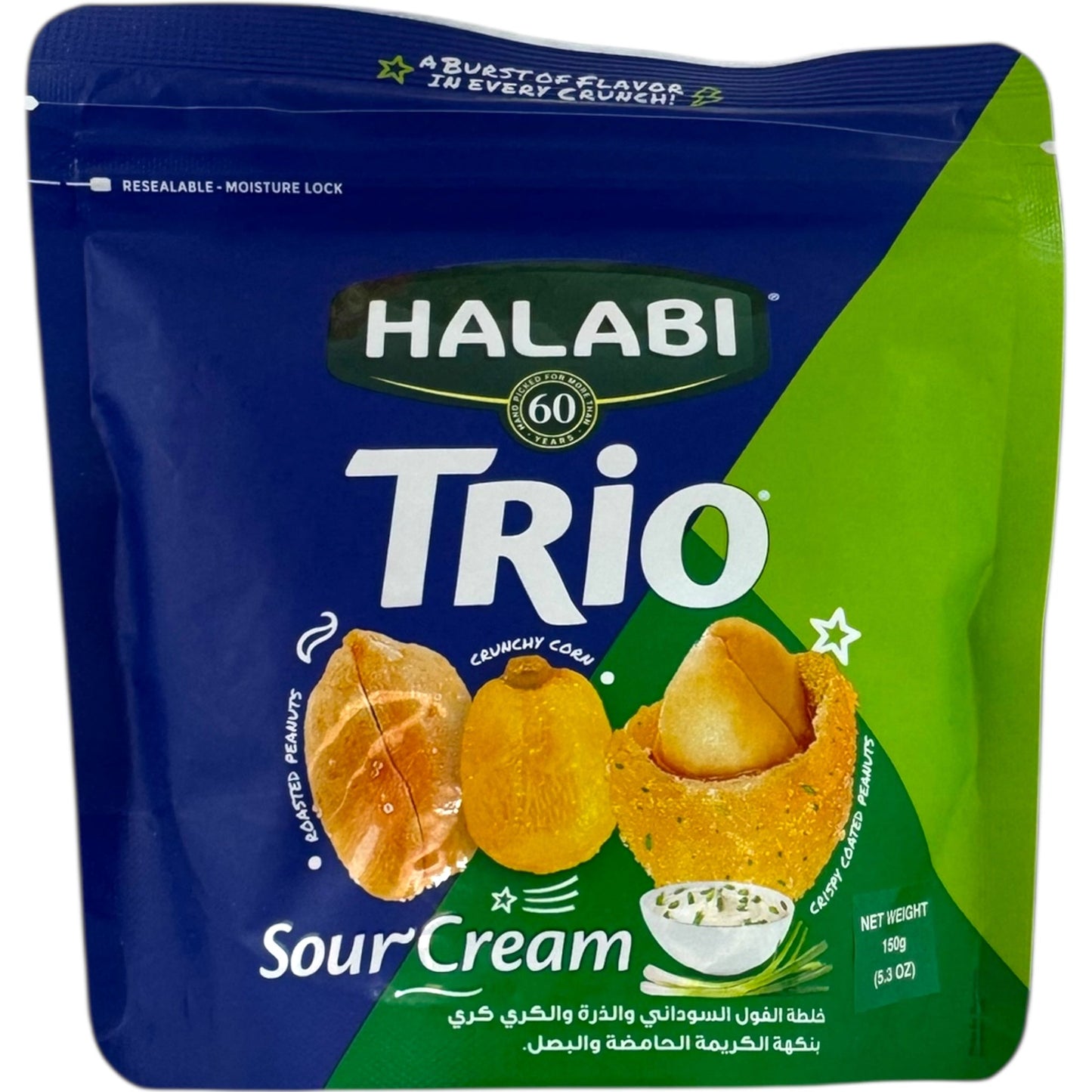 Halabi Trio Peanut Corn Snack – Sour Cream Flavor