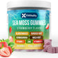 Sea Moss Gummies | Strawberry Flavor Vegan Gummies | Extra Rich 9-in-1 Formulation with Irish Sea Moss, Elderberry, Bladderwrack, Burdock, Ashwagandha, Maca, Zinc, B12 | Energy & Immune Support