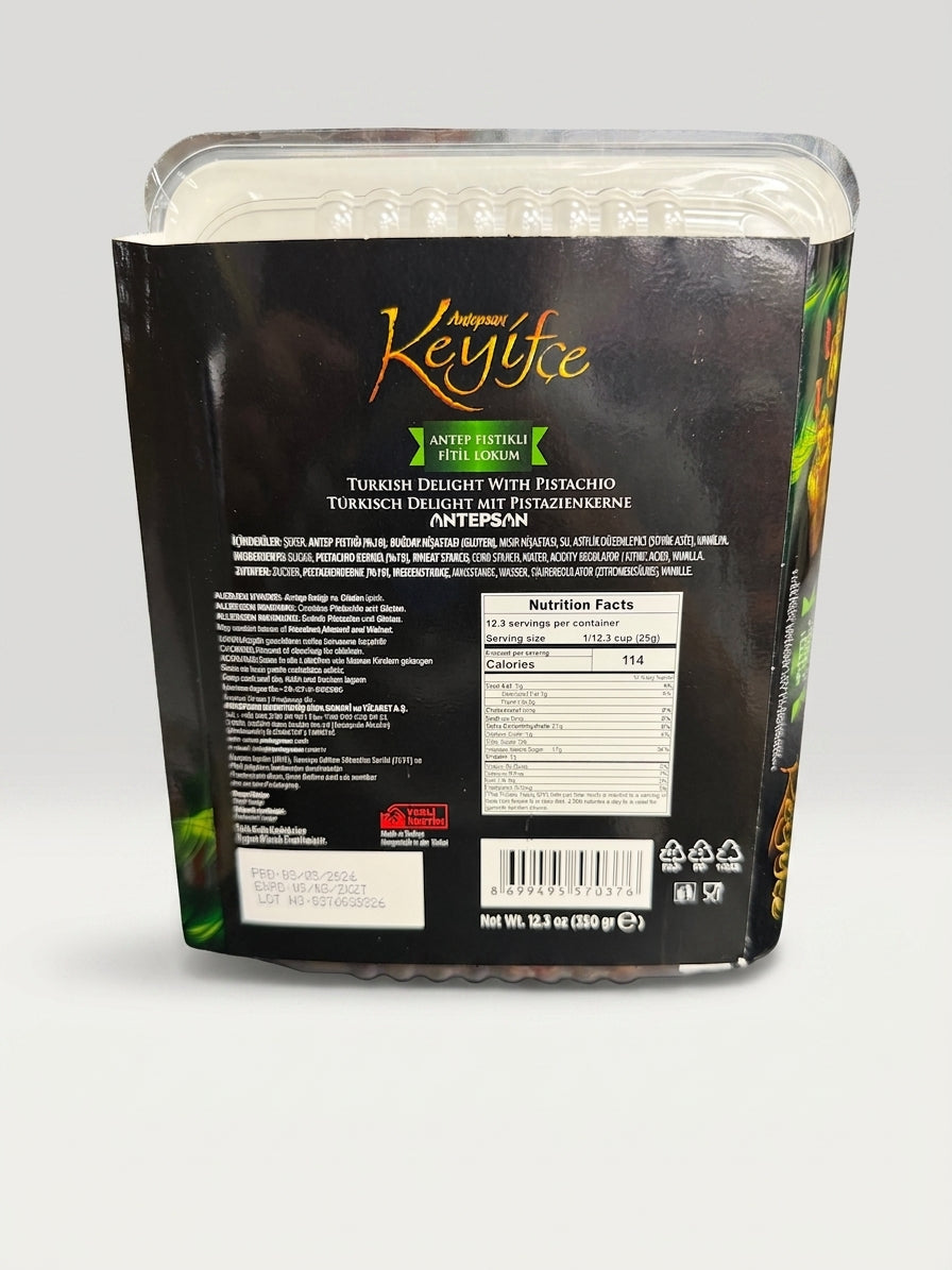 Antepsan Keyifce Turkish Delight with Pistachio 12.3 oz - Authentic Lokum