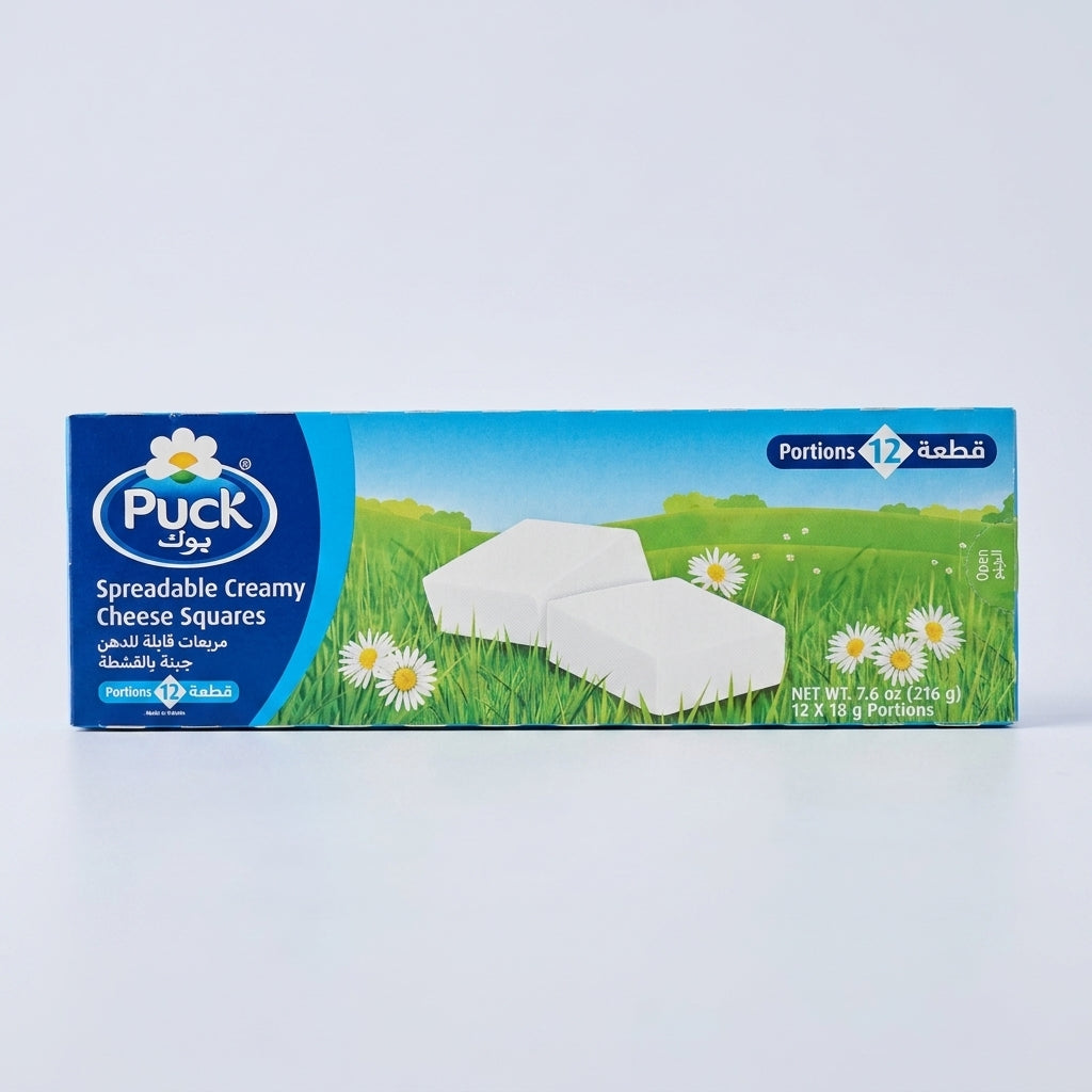 Puck Spreadable Creamy Cheese Squares 7.6 oz - 12 Portions