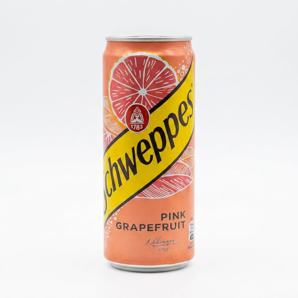 Schweppes Pink Grapefruit 330ml - Refreshing Citrus Sparkling Drink