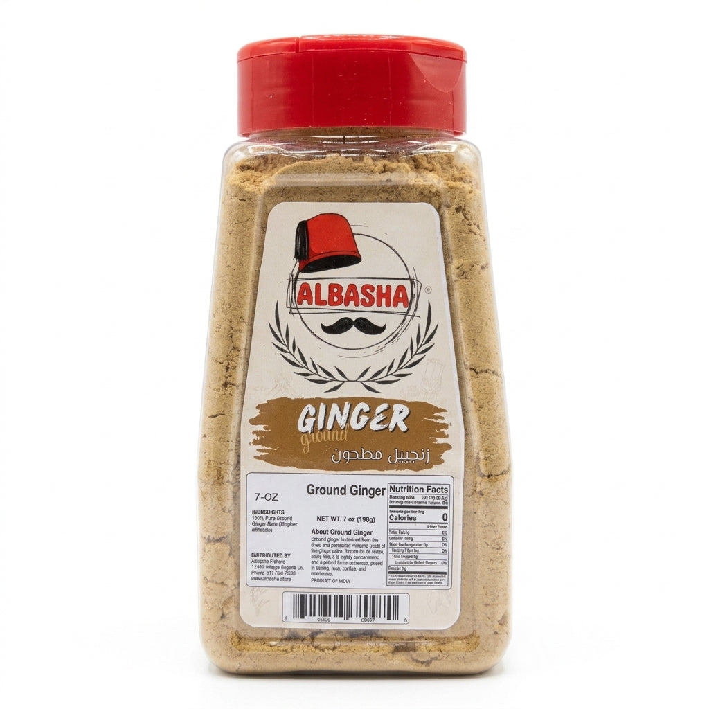 AlBasha Ground Ginger 7 oz - 100% Pure Sesame Spice Powder
