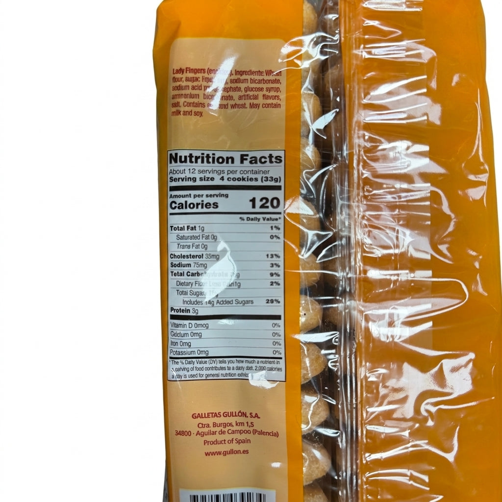 Gullón Lady Fingers Cookies 14.1 oz - Premium Spanish Sponge Biscuits