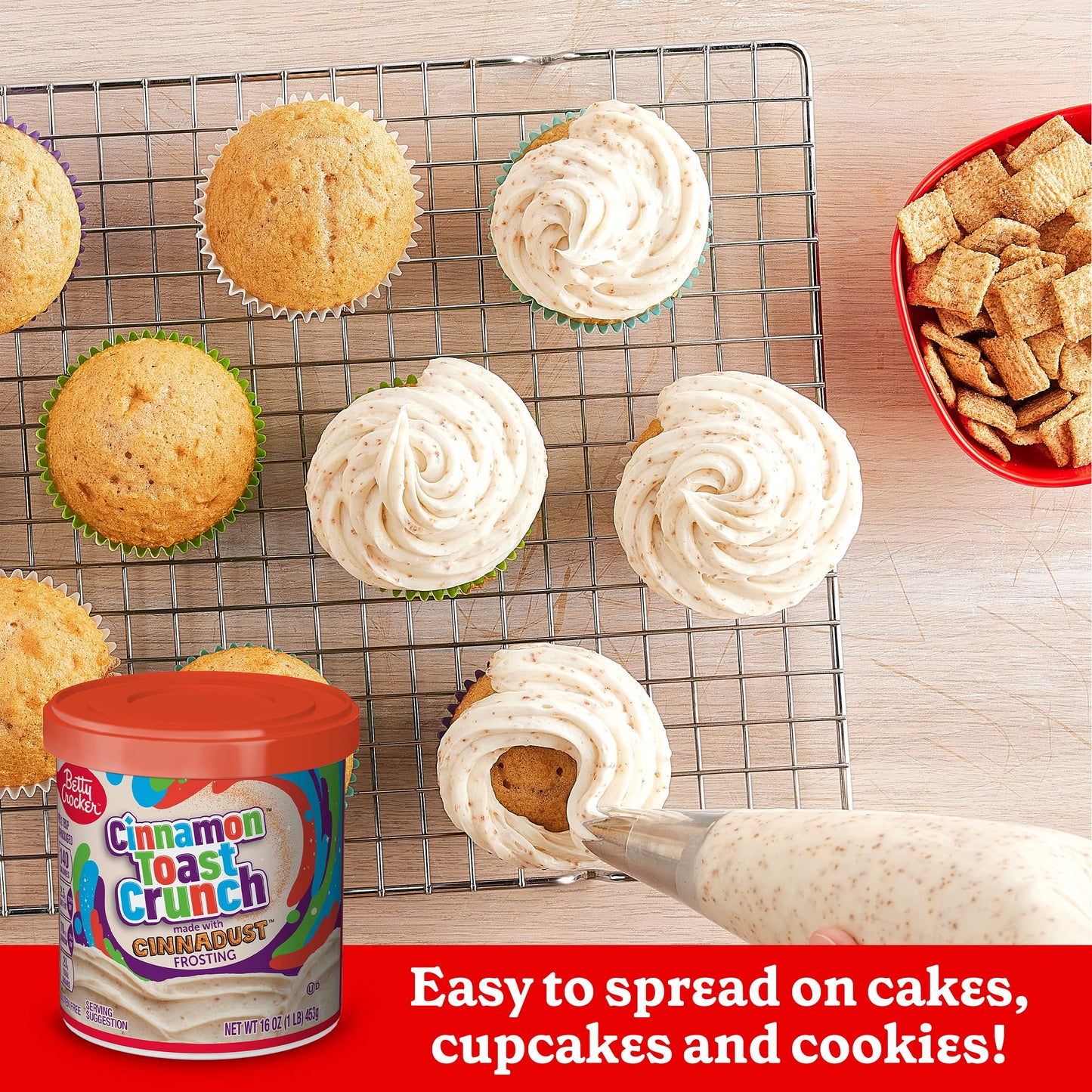 Betty Crocker Cinnamon Toast Crunch Frosting, Made with CINNADUST, 16 oz (Pack of 8)