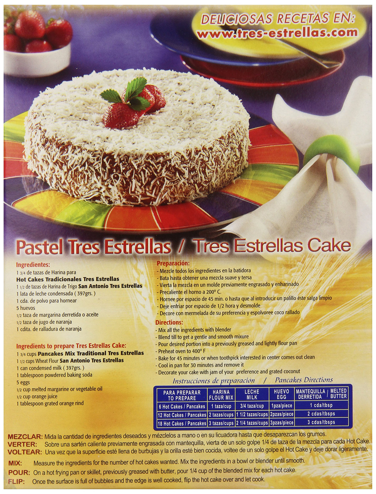 Tres Estrellas Traditional Hot Cakes Mix, 17.6 Ounce (Pack of 12)