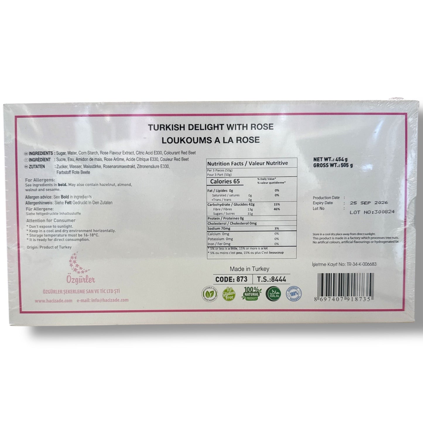 HazerBaba Turkish Delight – Authentic Ross Flavour 200g