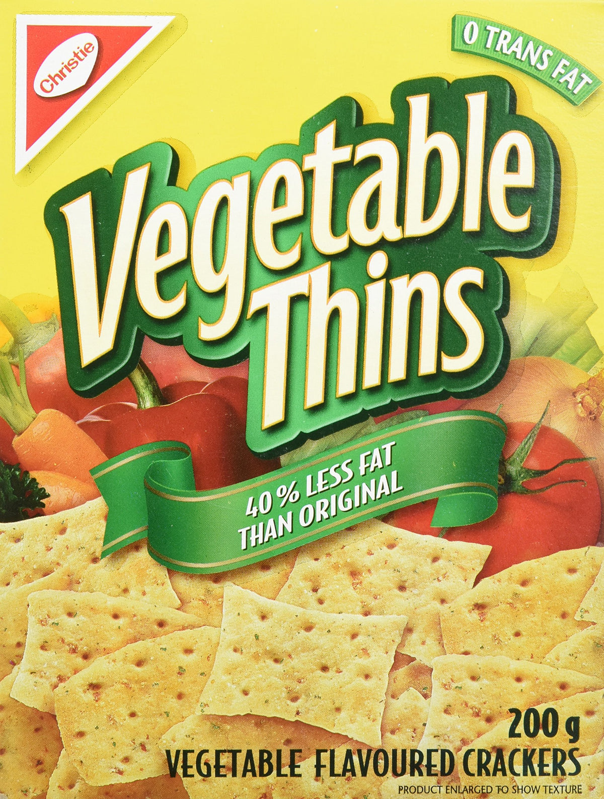 Christie Vegetable Thins, 40% Less Fat, Crackers, 200g/7oz., Imported from Canada)