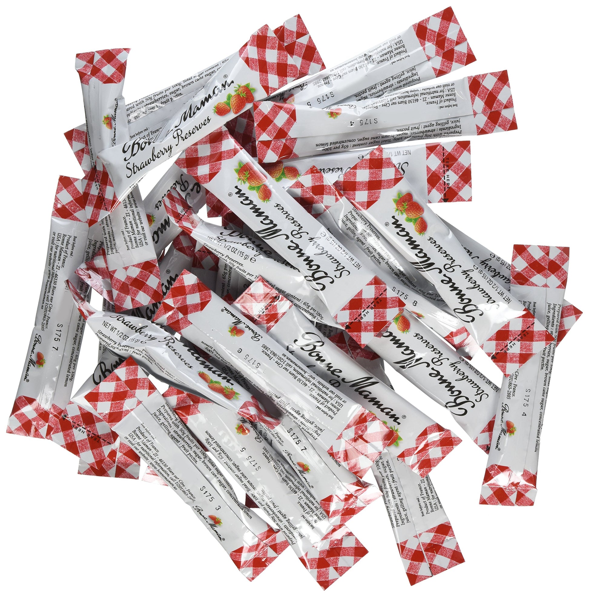 Bonne Maman Strawberry Preserve Packets - 0.5 Ounce X 100 Pcs - Kosher